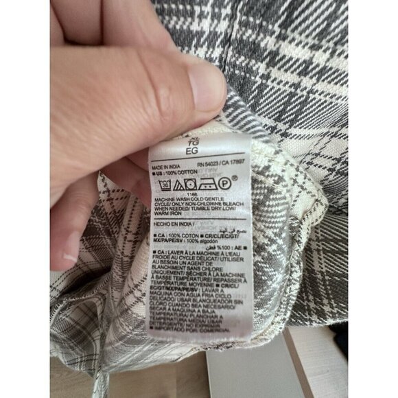 Old‎ Navy Women's Grey Plaid Shacket Jacket Cotton Shirt XL Cottagecore Warmth - Picture 10 of 13
